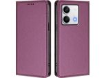 Custodia Per Xiaomi Redmi Note 13 5G, Custodia Magnetica Antiurto Con Supporto In Finto Cuoio Flip Cover Viola