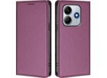 Custodia In Pelle Per Xiaomi Redmi Note 14 4G, Custodia Flip Magnetica In Finto Cuoio Con Supporto Viola