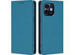 Custodia Per Telefono Cellulare Per Ulefone Note 16 Pro, Flip Cover In Finto Cuoio Antiurto Magnetica Con Supporto Blu