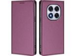 Custodia Per Xiaomi Redmi Note 14 Pro 4G, Custodia Magnetica Antiurto Con Supporto In Finto Cuoio Flip Cover Viola