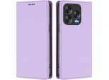 Custodia In Pelle Per Zte Blade V70 Vita/Blade V70 Design/Nubia V70 Design, Custodia Magnetica In Finto Cuoio Flip Con Supporto Viola Chiaro