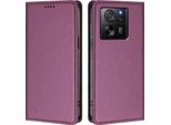 Custodia In Pelle Per Xiaomi 13T / Xiaomi 13T Pro, Custodia Magnetica In Finto Cuoio Con Supporto Viola