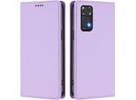 Custodia In Pelle Per Xiaomi Redmi Note 11S/Note 11 4G, Custodia Flip Magnetica In Finto Cuoio Con Supporto Viola Chiaro