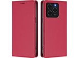 Custodia In Pelle Per Ulefone Note 20 Pro, Flip Case Magnetico In Finto Cuoio Con Supporto Rosso