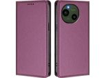 Custodia Per Sharp Aquos R9, Flip Cover In Finto Cuoio Antiurto Magnetica Con Supporto Viola
