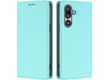 Custodia In Pelle Per Samsung Galaxy M36, Flip Case Magnetico In Finto Cuoio Con Supporto Verde Menta