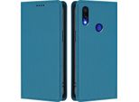 Custodia In Pelle Per Xiaomi Redmi Note 7/Note 7 Pro, Custodia Flip Magnetica In Finto Cuoio Con Supporto Lake Blu