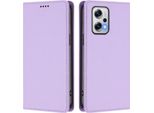 Custodia In Pelle Per Xiaomi Poco X4 Gt/Redmi Note 12T Pro, Custodia Flip Magnetica In Finto Cuoio Con Supporto Viola Chiaro