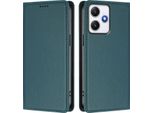 Custodia In Pelle Per Xiaomi Poco M6 Pro 5G/Redmi 12 4G/5G, Custodia Magnetica In Finto Cuoio Con Supporto Verde