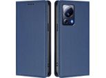 Custodia Per Xiaomi 13 Lite, Flip Cover In Finto Cuoio Antiurto Magnetica Con Supporto Blu Scuro