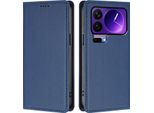 Custodia Per Xiaomi 17 Pro, Flip Cover In Finto Cuoio Antiurto E Magnetica Con Supporto Blu Scuro