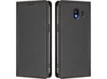 Custodia In Pelle Per Samsung Galaxy J4 2018, Flip Case Magnetico In Finto Cuoio Con Supporto Nero