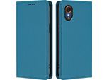 Custodia In Pelle Per Samsung Galaxy Xcover7, Flip Case Magnetico In Finto Cuoio Con Supporto Lake Blu