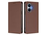 Custodia In Pelle Per Xiaomi Poco F7/Redmi Turbo 4 Pro, Flip Case Magnetico In Finto Cuoio Con Supporto Marrone