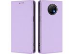 Custodia In Pelle Per Xiaomi Redmi Note 9T, Custodia Flip Magnetica In Finto Cuoio Con Supporto Viola Chiaro