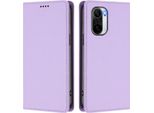 Custodia In Pelle Per Xiaomi Poco F3/Redmi K40/K40 Pro, Custodia Flip Magnetica In Finto Cuoio Con Supporto Viola Chiaro