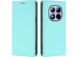 Custodia Per Xiaomi Redmi Note 15 Pro 4G, Flip Cover In Finto Cuoio Antiurto Magnetica Con Supporto Turchese