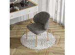 Sedie Da Sala Da Pranzo Merax Con Gambe Dorate, Sedia Da Sala Da Pranzo, Sedia Imbottita, Sedie Da Cucina, Sedia Da Salotto, Sedia Da Toilette, Ciniglia, Grigio