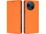 Custodia Per Sharp Aquos R10, Custodia Magnetica Antiurto Con Supporto In Finto Cuoio Flip Cover Arancione