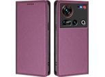 Custodia In Pelle Per Zte Nubia Z70 Ultra/Z70S Ultra, Custodia Flip Magnetica In Finto Cuoio Con Supporto Viola