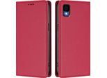 Custodia Per Telefono Cellulare Per Tcl 30Z, Flip Cover In Finto Cuoio Antiurto Custodia Magnetica Con Supporto Rosso