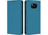 Custodia In Pelle Per Xiaomi Poco X3/Poco X3 Nfc/Poco X3 Pro, Custodia Flip Magnetica In Finto Cuoio Con Supporto Lake Blu