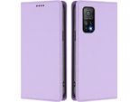 Custodia Per Xiaomi Mi 10T / Mi 10T Pro, Flip Cover In Finto Cuoio Antiurto Magnetica Con Supporto Viola
