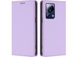 Custodia Per Xiaomi 13 Lite, Flip Cover In Finto Cuoio Antiurto E Magnetica Con Supporto Viola