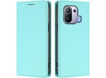 Custodia In Pelle Per Xiaomi Mi 11 Pro, Custodia Flip Magnetica In Finto Cuoio Con Supporto Verde Menta
