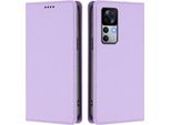 Custodia In Pelle Per Xiaomi 12T / Xiaomi 12T Pro, Flip Case Magnetico In Finto Cuoio Con Supporto Viola Chiaro