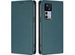 Custodia In Pelle Per Xiaomi 12T / Xiaomi 12T Pro, Custodia Magnetica In Finto Cuoio Con Supporto Verde