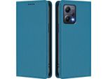 Custodia In Pelle Per Xiaomi Poco X5/Redmi Note 12 5G, Custodia Flip Magnetica In Finto Cuoio Con Supporto Lake Blu