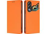 Custodia Per Telefono Cellulare Per Zte Nubia Neo 3 Gt, Custodia Magnetica Antiurto Con Supporto In Finto Cuoio Flip Cover Arancione