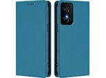 Custodia Per Telefono Cellulare Per Tcl 50 Se/Tcl 40 Nxtpaper, Flip Cover In Finto Cuoio Antiurto Magnetica Con Supporto Blu