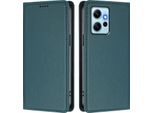 Custodia Per Xiaomi Redmi Note 12 4G, Flip Cover In Finto Cuoio Antiurto Magnetica Con Supporto Verde
