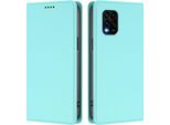 Custodia Per Xiaomi Mi 10 Lite, Flip Cover In Finto Cuoio Antiurto Magnetica Con Supporto Turchese