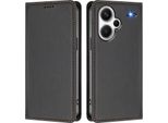 Custodia Per Xiaomi Redmi Note 13 Pro+, Flip Cover In Finto Cuoio Antiurto E Magnetica Con Supporto Nero