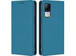 Custodia In Pelle Per Xiaomi Civi 1S, Flip Case Magnetico In Finto Cuoio Con Supporto Lake Blu