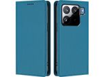 Custodia Per Xiaomi 15S Pro, Flip Cover In Finto Cuoio Antiurto E Magnetica Con Supporto Blu