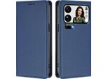 Custodia Per Xiaomi 17 Pro Max, Flip Cover In Finto Cuoio Antiurto Magnetica Con Supporto Blu Scuro