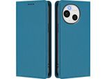 Custodia In Pelle Per Sharp Aquos Sense9, Custodia Flip Magnetica In Finto Cuoio Con Supporto Lake Blu