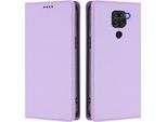 Custodia Per Xiaomi Redmi Note 9 4G, Custodia Magnetica Antiurto Con Supporto In Finto Cuoio Flip Cover Viola