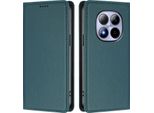 Custodia Per Xiaomi Redmi Note 15 Pro 4G, Flip Cover In Finto Cuoio Antiurto Magnetica Con Supporto Verde