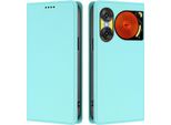 Custodia Per Telefono Cellulare Per Zte Nubia Music 2, Custodia Magnetica Antiurto Con Supporto In Finto Cuoio Flip Cover Turchese