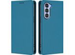 Custodia Per Telefono Cellulare Per Zte Nubia S, Flip Cover In Finto Cuoio Antiurto Magnetica Con Supporto Blu