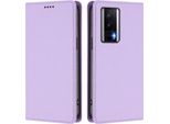 Custodia Per Xiaomi Poco F5 Pro/Redmi K60/K60 Pro, Flip Cover In Finto Cuoio Antiurto Magnetica Con Supporto Viola