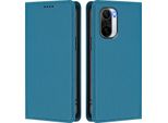 Custodia In Pelle Per Xiaomi Poco F3/Redmi K40/K40 Pro, Custodia Flip Magnetica In Finto Cuoio Con Supporto Lake Blu