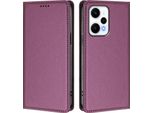 Custodia Per Xiaomi Poco F5/Redmi Note 12 Turbo 5G, Flip Cover In Finto Cuoio Antiurto Magnetica Con Supporto Viola