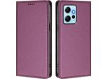 Custodia Per Xiaomi Redmi Note 12 4G, Custodia Magnetica Antiurto Con Supporto In Finto Cuoio Flip Cover Viola