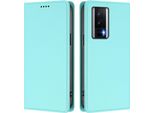 Custodia Per Xiaomi Poco F5 Pro/Redmi K60/K60 Pro, Flip Cover In Finto Cuoio Antiurto Magnetica Con Stand Turchese